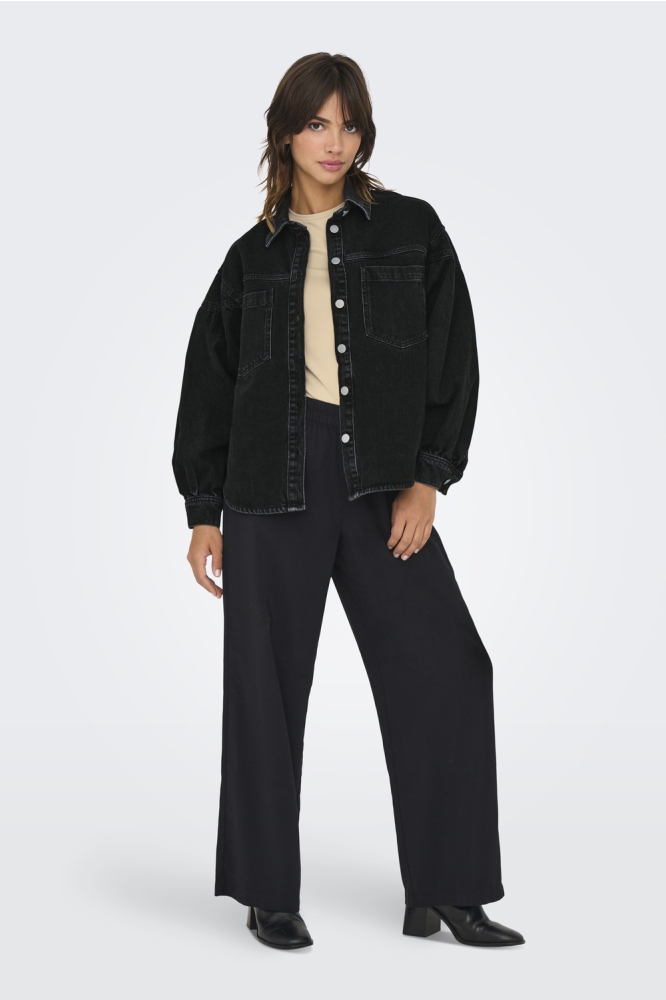 ONLANNI LS SHIRT LB DNM JACKET CRO 15284611 BLACK